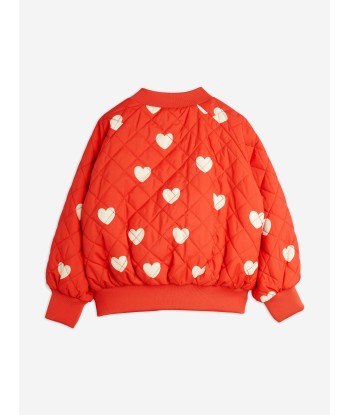 Mini Rodini Girls Hearts Baseball Jacket in Red sur le site 