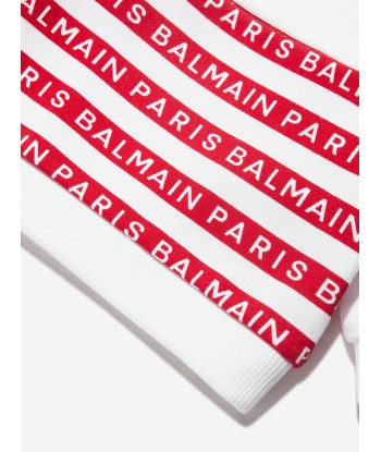 Balmain Baby Boys Strped Logo Sweatshirt in White l'achat 