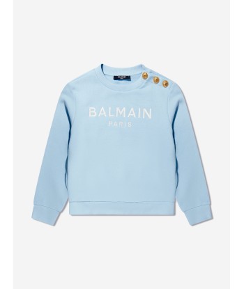 Balmain Girls Logo Sweatshirt in Blue shop