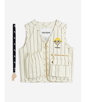 Mini Rodini Kids Owl Embroidered Utility Vest in Ivory Véritable concentré