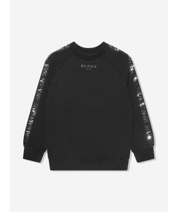 Balmain Boys Logo Sweatshirt in Black Découvrez la collection