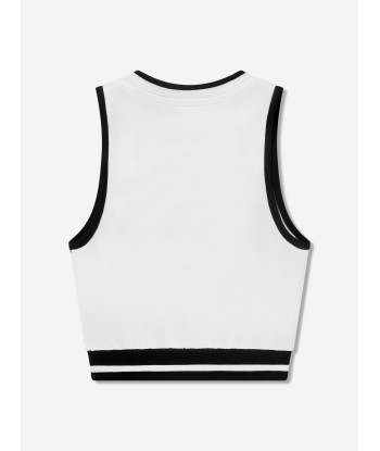 Balmain Girls Sleeveless Sweatshirt in White shop