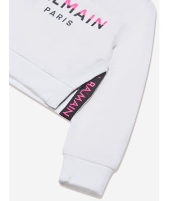 Balmain Girls Logo Sweatshirt in White de la marque