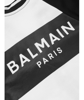 Balmain Girls Logo Cardigan in White de votre