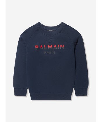 Balmain Boys Logo Sweatshirt in Blue sélection de produits