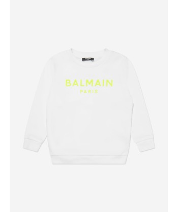 Balmain Boys Logo Sweatshirt in White 50% de réduction en Octobre 2024