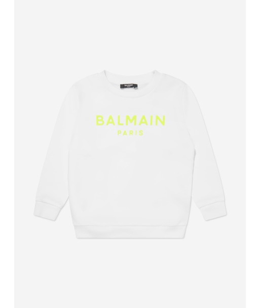 Balmain Boys Logo Sweatshirt in White 50% de réduction en Octobre 2024