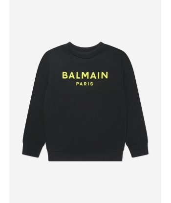 Balmain Boys Logo Sweatshirt in Black Voir les baskets