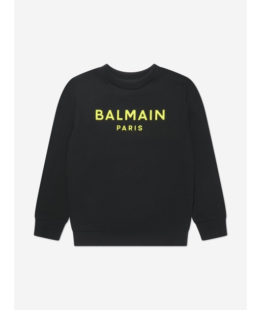 Balmain Boys Logo Sweatshirt in Black Voir les baskets