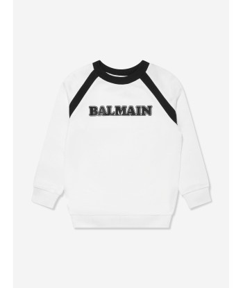 Balmain Boys Logo Sweatshirt in White sélection de produits