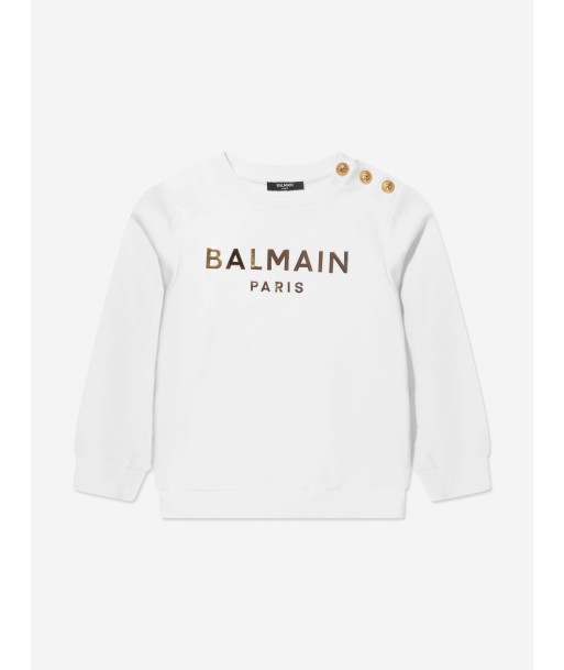 Balmain Boys Logo Sweatshirt in White une grave pollution 