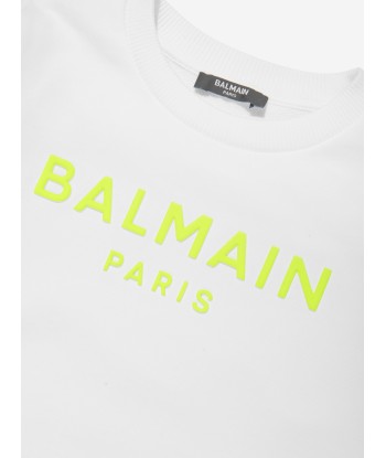 Balmain Boys Logo Sweatshirt in White 50% de réduction en Octobre 2024