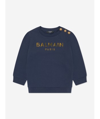 Balmain Boys Logo Sweatshirt in Blue de votre