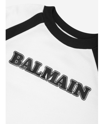 Balmain Boys Logo Sweatshirt in White sélection de produits