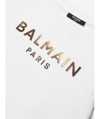 Balmain Boys Logo Sweatshirt in White une grave pollution 