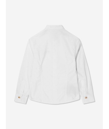 Balmain Boys Cotton Logo Shirt in White Véritable concentré