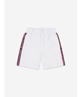 Balmain Girls Logo Jersey Shorts in White 50-70% off 