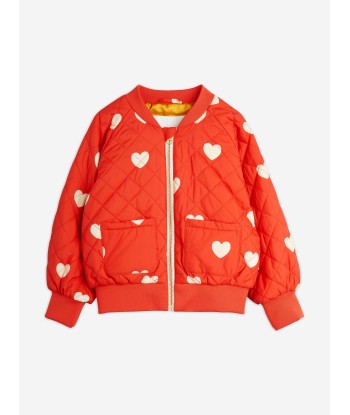 Mini Rodini Girls Hearts Baseball Jacket in Red sur le site 