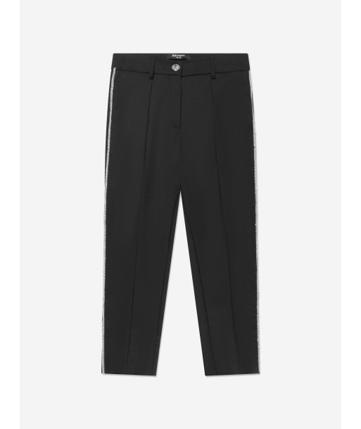 Balmain Girls Wool Suit Trousers in Black En savoir plus