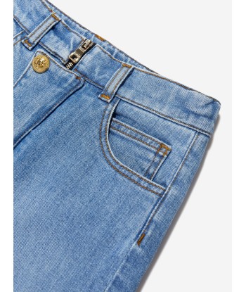 Balmain Boys Denim Shorts in Blue Fin de série