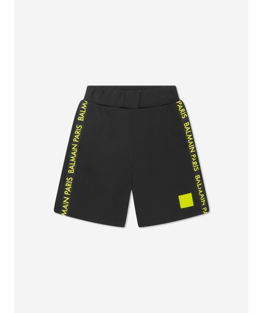 Balmain Boys Logo Jersey Shorts in Black Les magasins à Paris