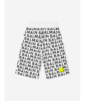 Balmain Boys Logo Jersey Shorts in Black En savoir plus