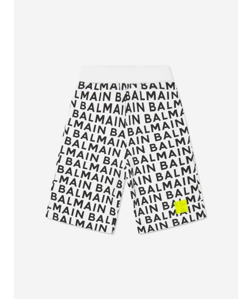 Balmain Boys Logo Jersey Shorts in Black En savoir plus