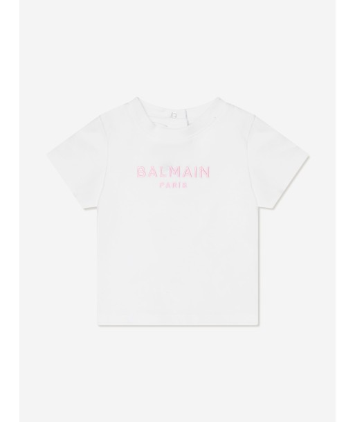 Balmain Baby Girls Logo T-Shirt in White de technologie