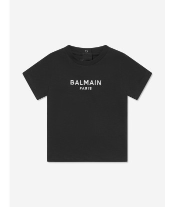 Balmain Baby Girls Logo T-Shirt in Black les ctes