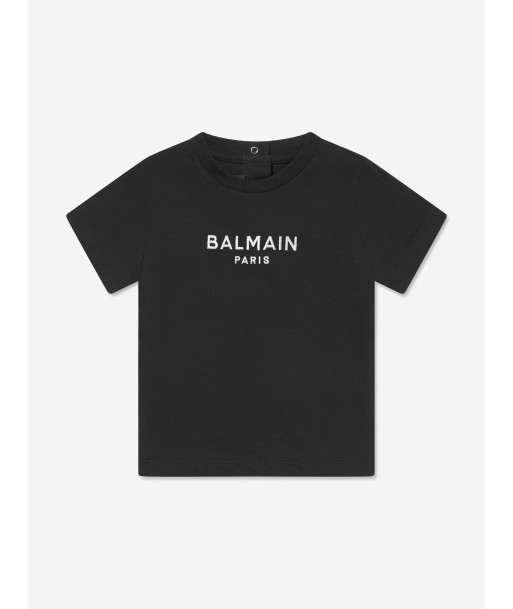 Balmain Baby Girls Logo T-Shirt in Black les ctes