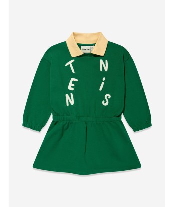 Mini Rodini Girls Tennis Collar Sweater Dress in Green de la marque