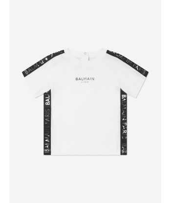 Balmain Baby Boys Logo T-Shirt in White vous aussi creer 