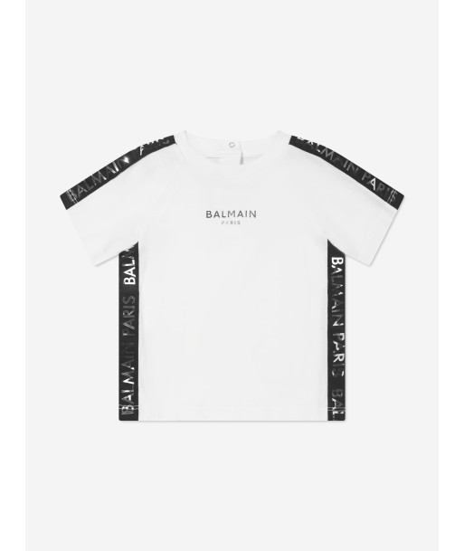 Balmain Baby Boys Logo T-Shirt in White vous aussi creer 