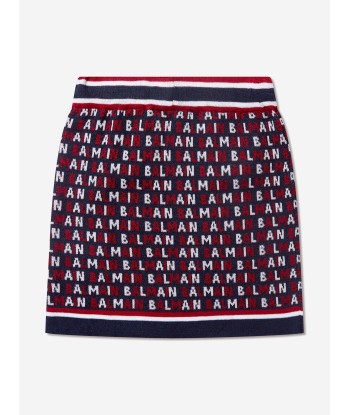 Balmain Girls Logo Skirt in Blue destockage