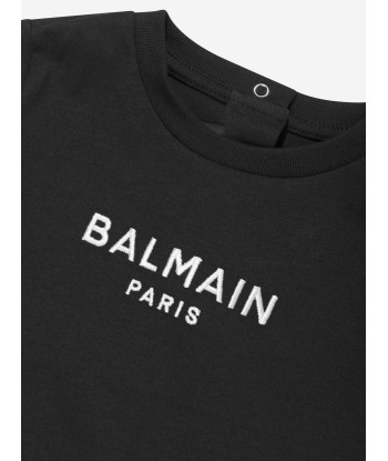 Balmain Baby Girls Logo T-Shirt in Black les ctes