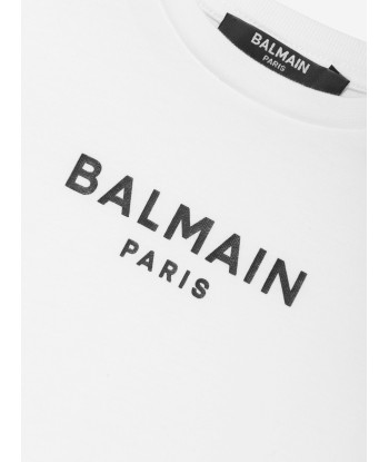 Balmain Baby Boys Logo T-Shirt in White brillant des détails fins