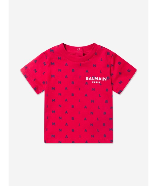 Balmain Baby Boys Logo T-Shirt in Red Par le système avancé 