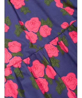 Mini Rodini Girls Rose Frill Dress in Blue l'achat 