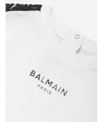 Balmain Baby Boys Logo T-Shirt in White vous aussi creer 