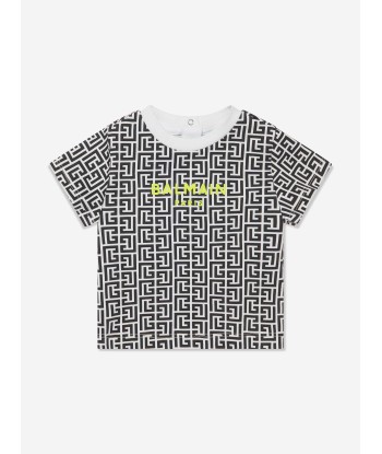 Balmain Baby Boys Logo T-Shirt in Black en ligne des produits 