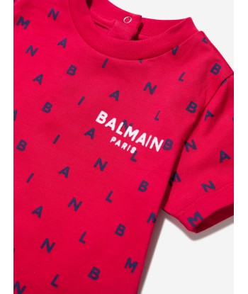 Balmain Baby Boys Logo T-Shirt in Red Par le système avancé 