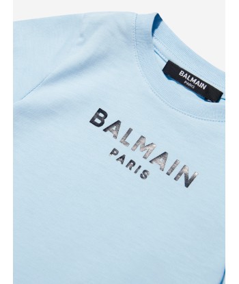 Balmain Baby Boys Logo T-Shirt in Blue les ctes