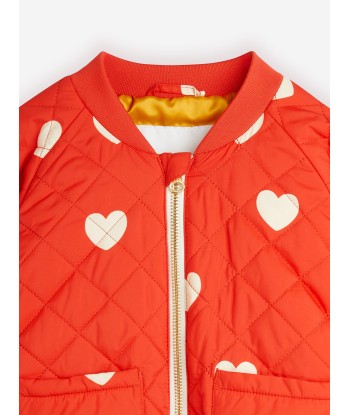 Mini Rodini Girls Hearts Baseball Jacket in Red sur le site 