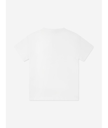 Balmain Boys Logo T-Shirt in White pas cher chine