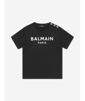 Balmain Boys Logo T-Shirt in Black des créatures d'habitude