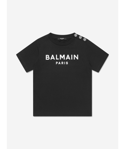 Balmain Boys Logo T-Shirt in Black des créatures d'habitude