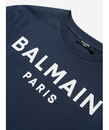 Balmain Boys Logo T-Shirt in Blue de votre