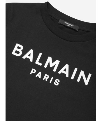 Balmain Boys Logo T-Shirt in Black des créatures d'habitude