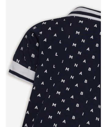 Balmain Boys Logo Polo Shirt in Navy d'Europe débarque