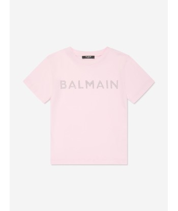 Balmain Boys Logo T-Shirt in Pink shop